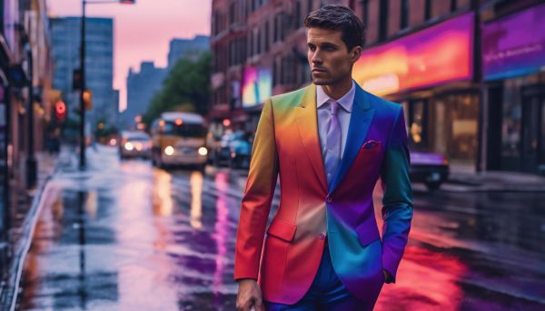 Maîtriser le look arc-en-ciel pour homme avec style